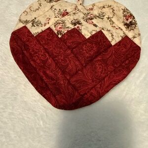 Handcrafted Heart-Shaped Quilted Potholder